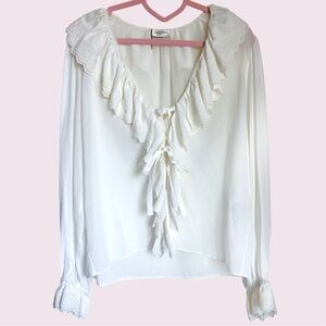 Saint Laurent ruffled cotton blouse